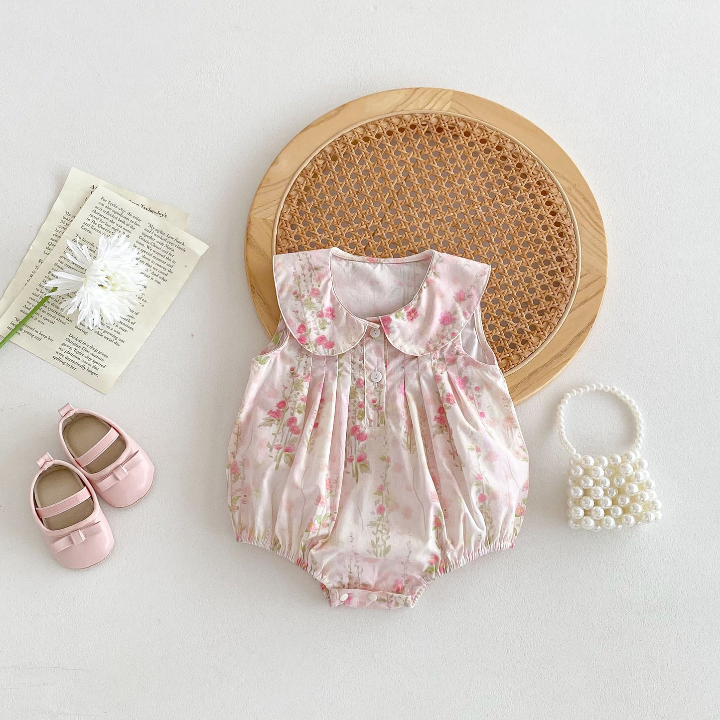 High Quality Summer Baby Kids Girls Floral Pattern Sleeveless Countryside Style Onesies, MyKids-USA®, Baby One-Pieces, MyKids-USA - - - - - - -