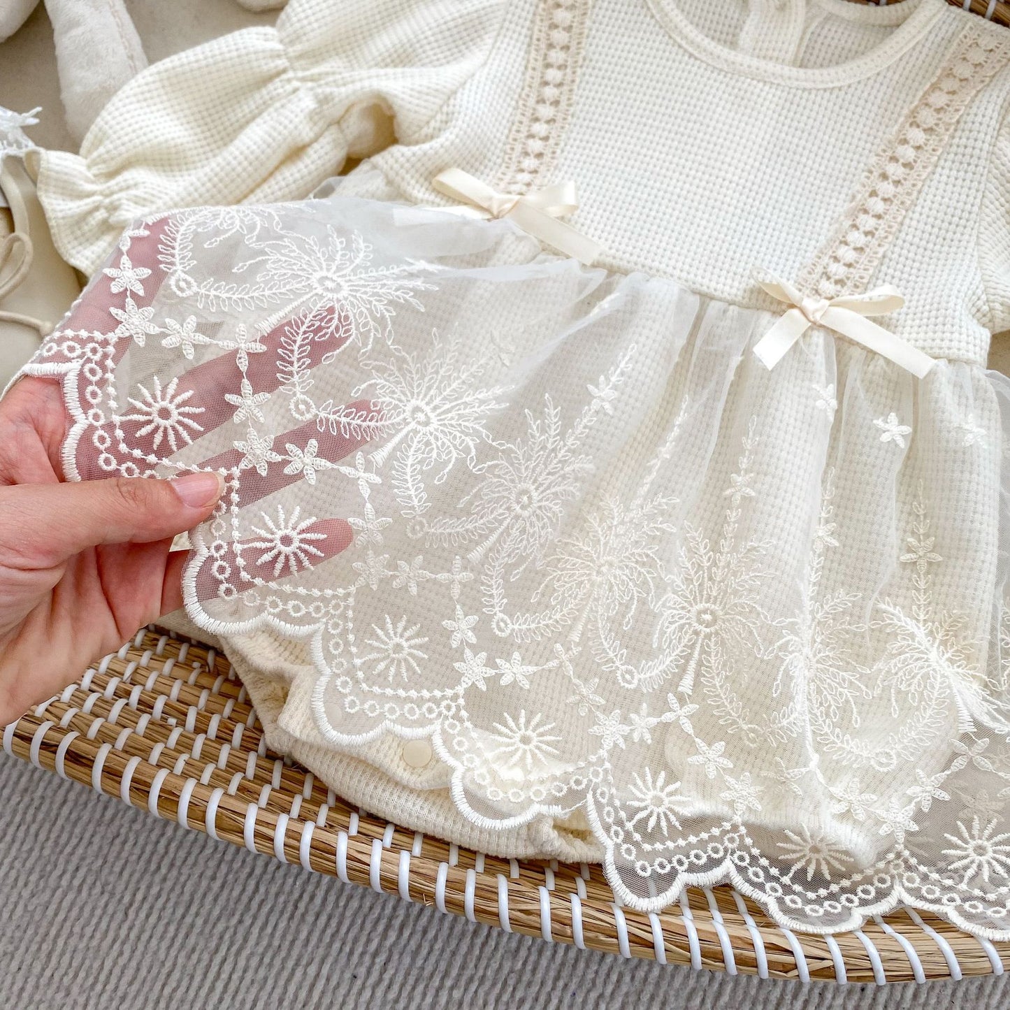 Arrival Baby Waffle Grid Mesh Princess Onesie Dress And Leggings Set For Girls, MyKids-USA®, Baby & Toddler Outfits, MyKids-USA - - - - - - -