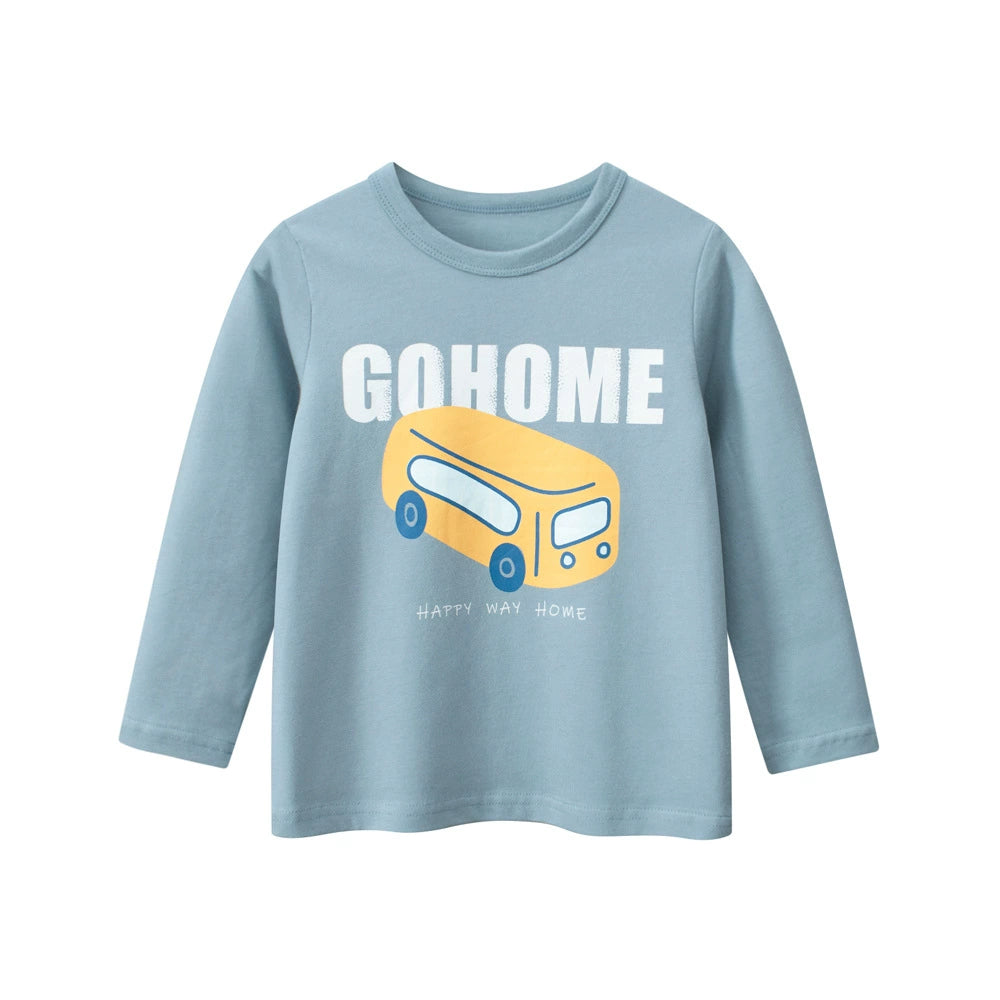Autumn Baby Kids Boys Letters and Cartoon Print Long Sleeves Crew