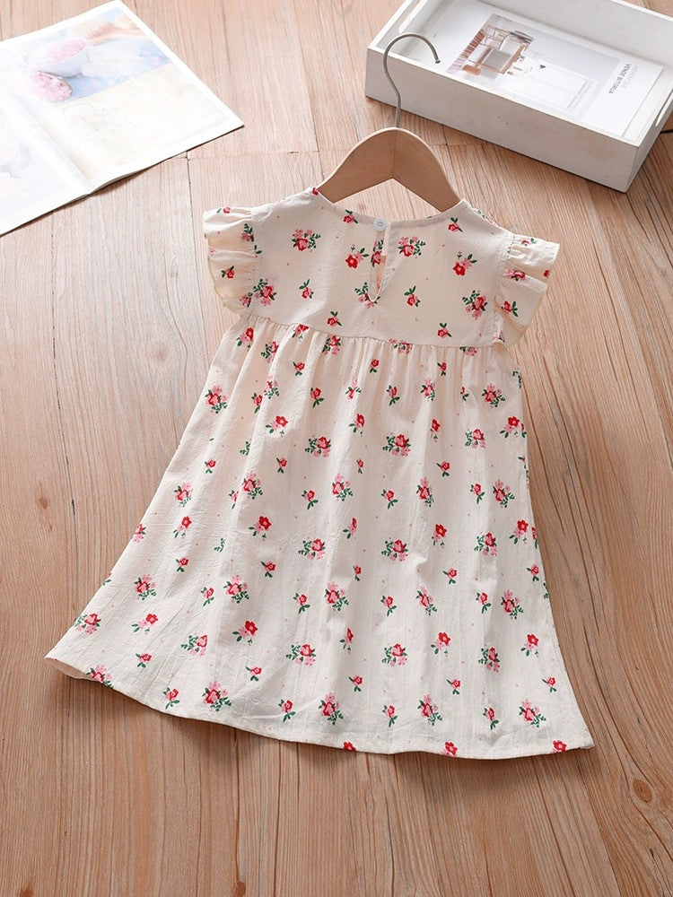Summer Baby Kids Girls Fly Sleeves Floral Print Sweet Princess Dress, MyKids-USA®, Baby & Toddler Dresses, MyKids-USA - - - - - - -