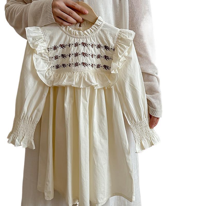 Spring and Autumn Vintage Embroidered Pattern Long-sleeved Dress for Stylish Girls, MyKids-USA®, Baby & Toddler Dresses, MyKids-USA - - - - - - -