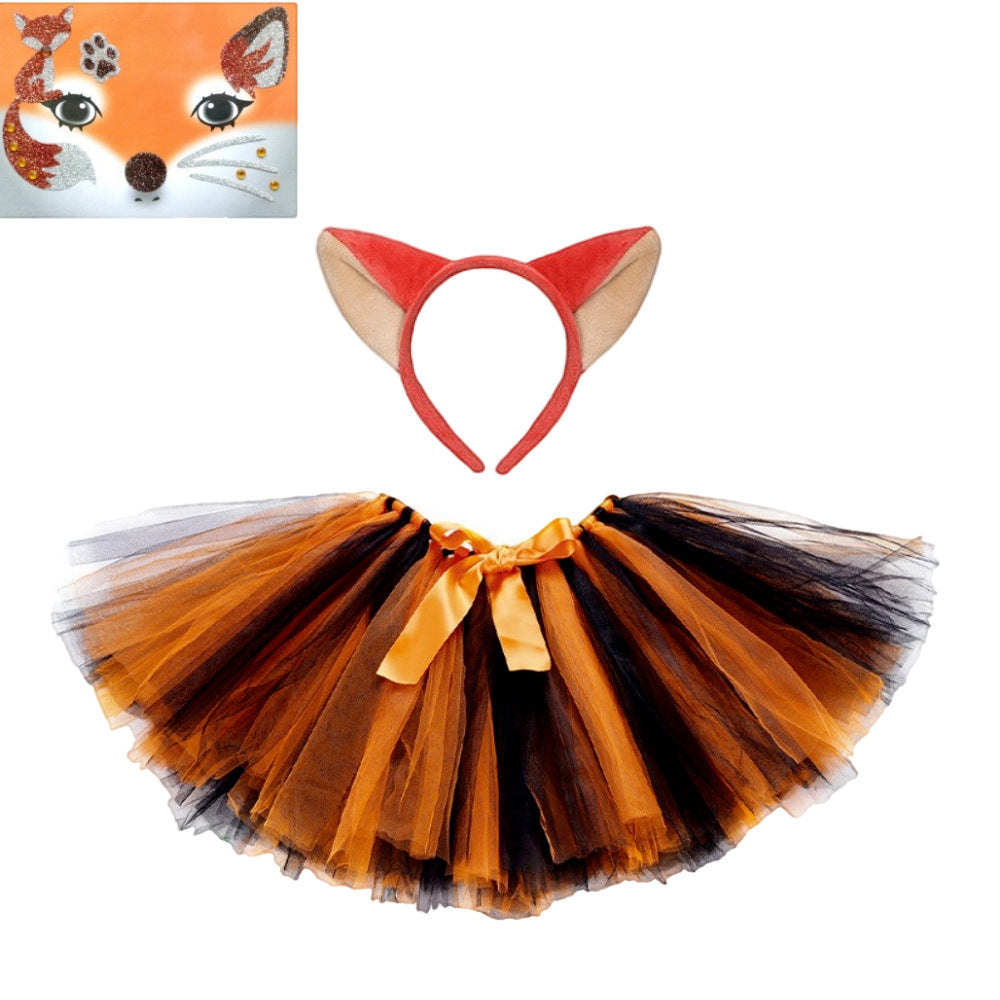 Children Girls’ Halloween Costume Set: Cosplay Tulle Skirt with Accessories – Sets, MyKids-USA®, Costume Sets, MyKids-USA - Size/Age - S (1-3Y) - Color - Brown - - - TR2409071049.