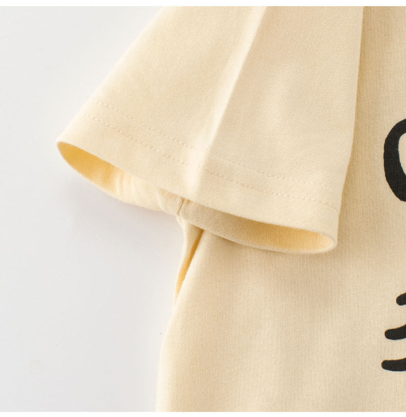 Boys’ Teddy and Letters Print T-shirt in European and American Style, MyKids-USA®, Baby & Toddler Tops, MyKids-USA - - - - - - -