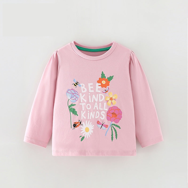 Girls Cartoon Insects And Flowers Printing Pattern Comfy Cotton Top Shirt, MyKids-USA®, Baby & Toddler Outerwear, MyKids-USA - - - - - - -