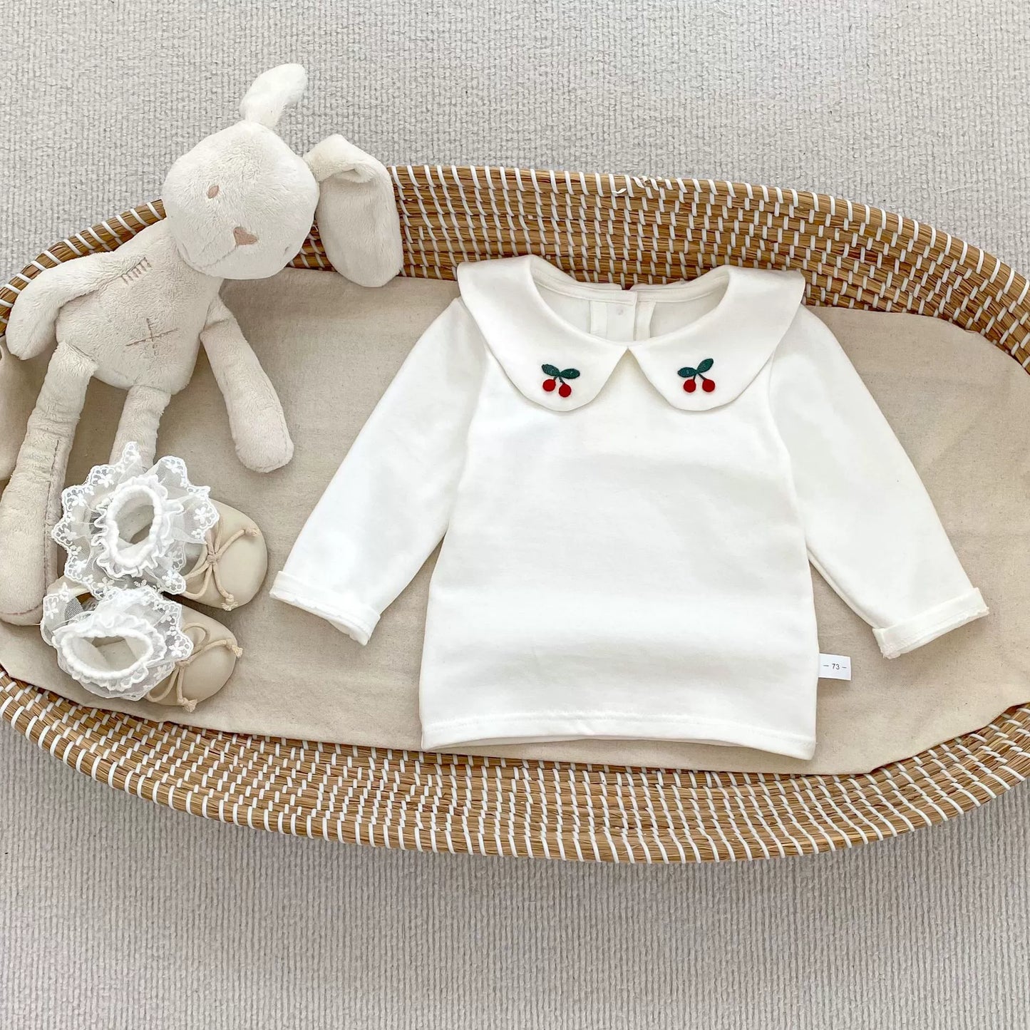 Spring and Autumn Baby Kids Girls Cherry Pattern Long Sleeves Beige Top and Plaid Sleeveless Dress Clothing Set, MyKids-USA®, Baby & Toddler Outfits, MyKids-USA - - - - - - -