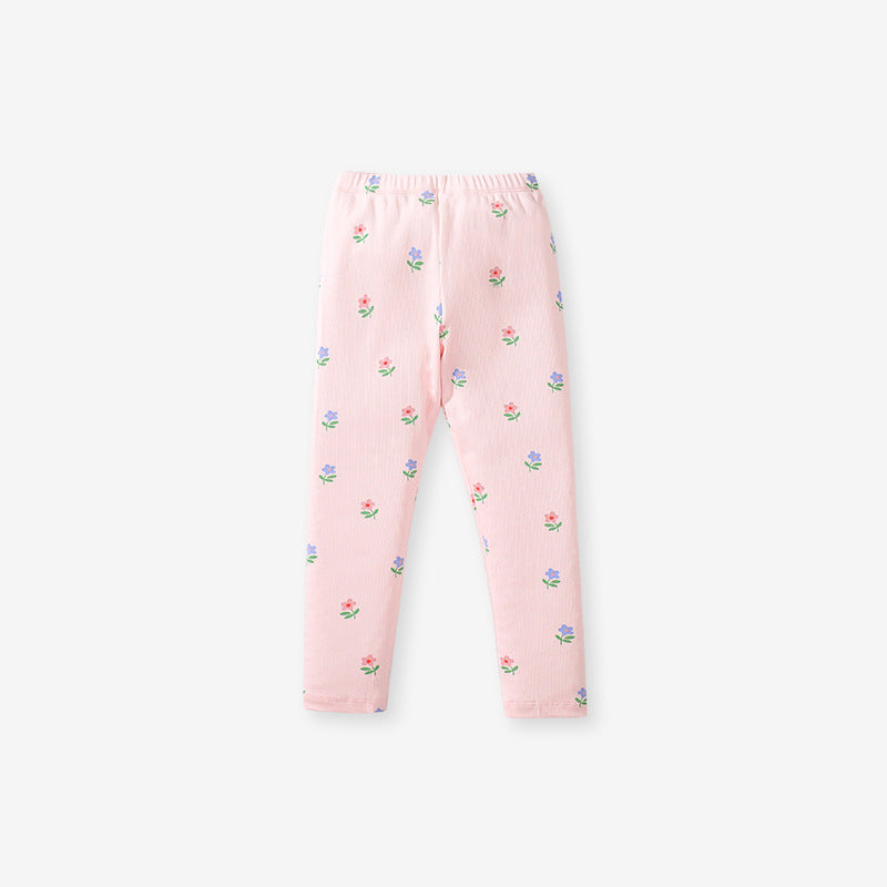 Spring And Autumn Girls Simple Solid Color Long Sleeves Preppy Collar Top Sweatshirt And Floral Pants Clothing Set, MyKids-USA®, Baby & Toddler Outfits, MyKids-USA - - - - - - -