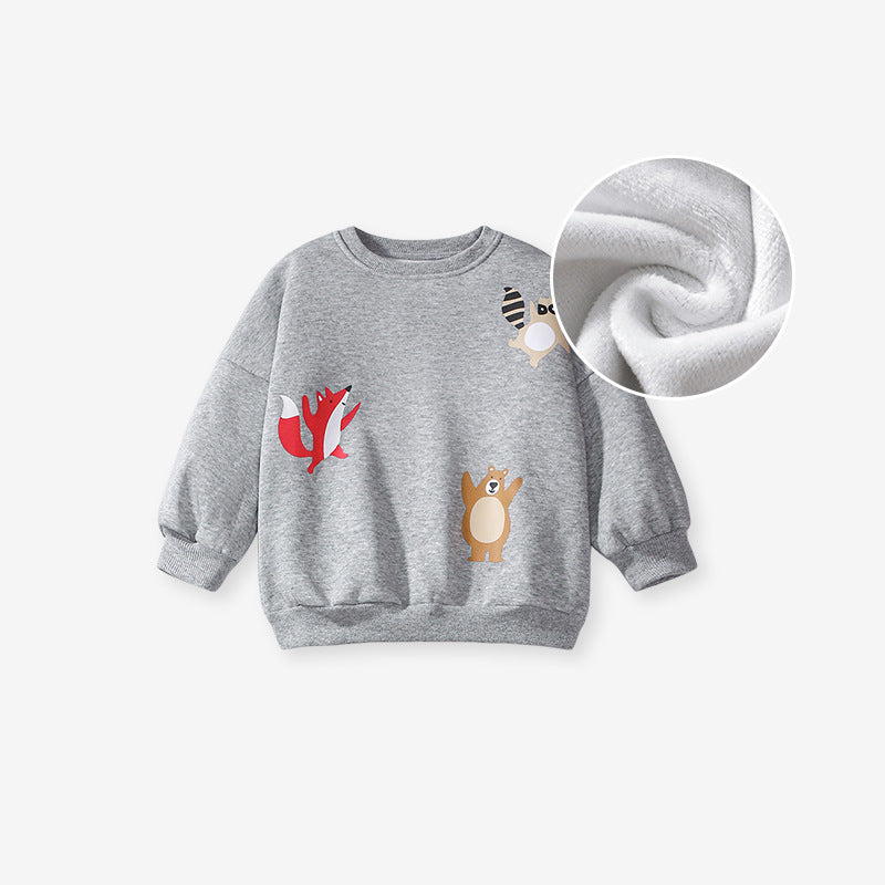 Spring and Autumn Girls Vivid Cartoon Animals Print Long Sleeves Crew Neck Top Sweatshirt and Solid Color Pants Clothing Set, MyKids-USA®, Baby & Toddler Outfits, MyKids-USA - - - - - - -
