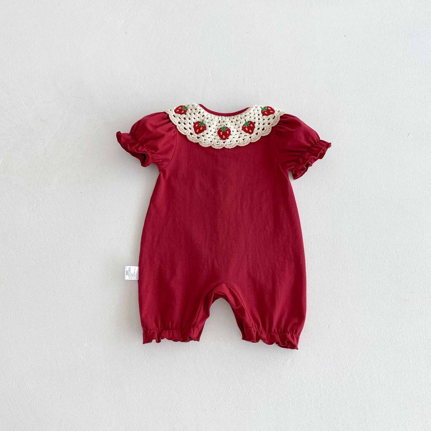 Summer Arrival Baby Girls Cute Single Breasted Rompers with Knitted Collar, MyKids-USA®, Baby One-Pieces, MyKids-USA - - - - - - -