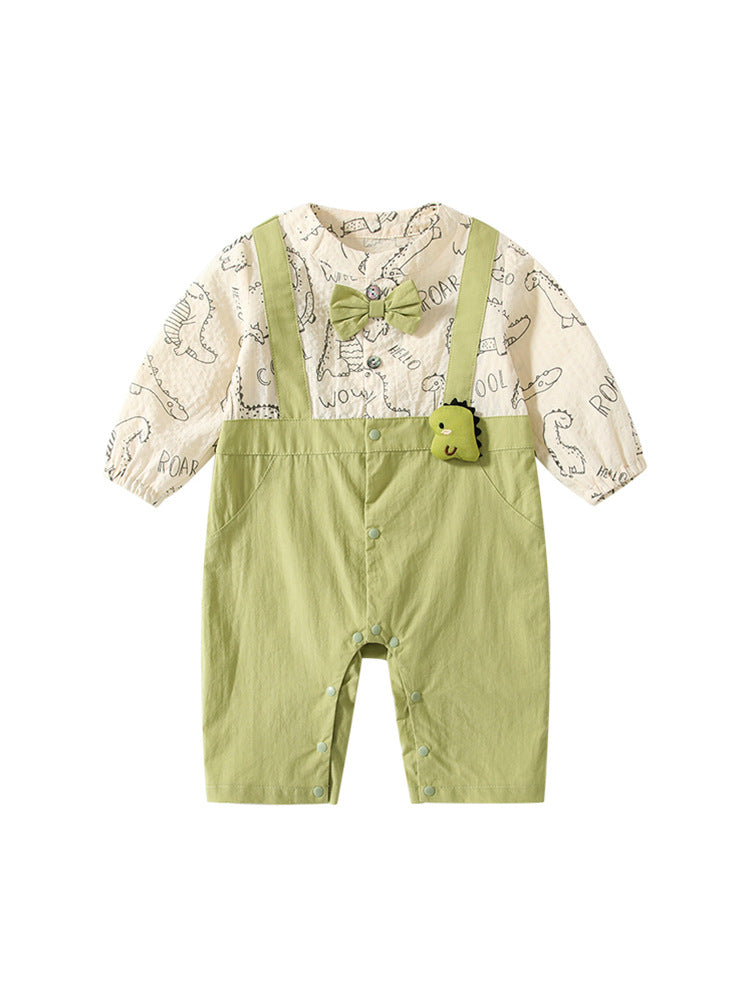 Spring Arrival Baby Boys Cartoon Dinosaur Pattern Color Patchwork Romper, MyKids-USA®, Baby One-Pieces, MyKids-USA - - - - - - -