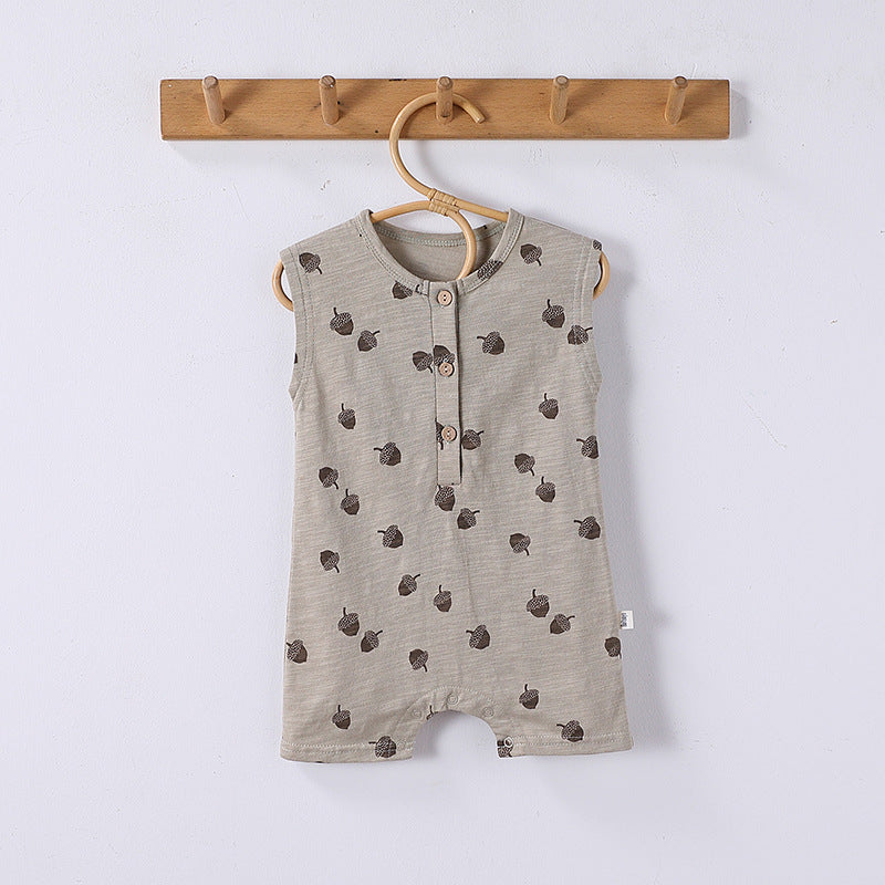 Summer Arrival Baby Unisex Sleeveless Fruits Pattern Rompers Bodysuits, MyKids-USA®, Baby One-Pieces, MyKids-USA - Size/Age - 66 (3-6M) - Color - Grey - - - TR2504102206-C
