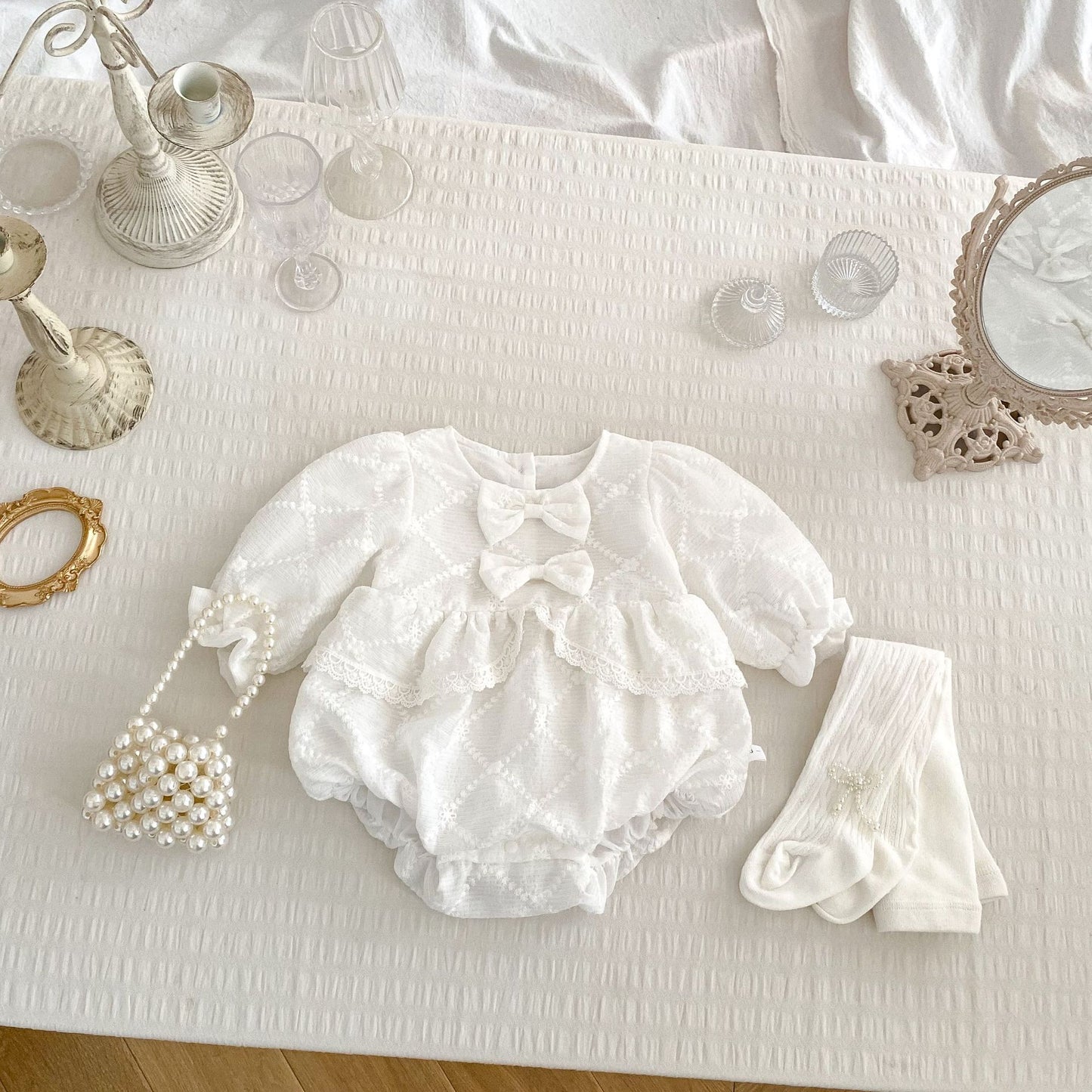 Spring Arrival Baby Girls Long Sleeves Floral Embroidered Bodysuits Onesies, MyKids-USA®, Baby One-Pieces, MyKids-USA - - - - - - -