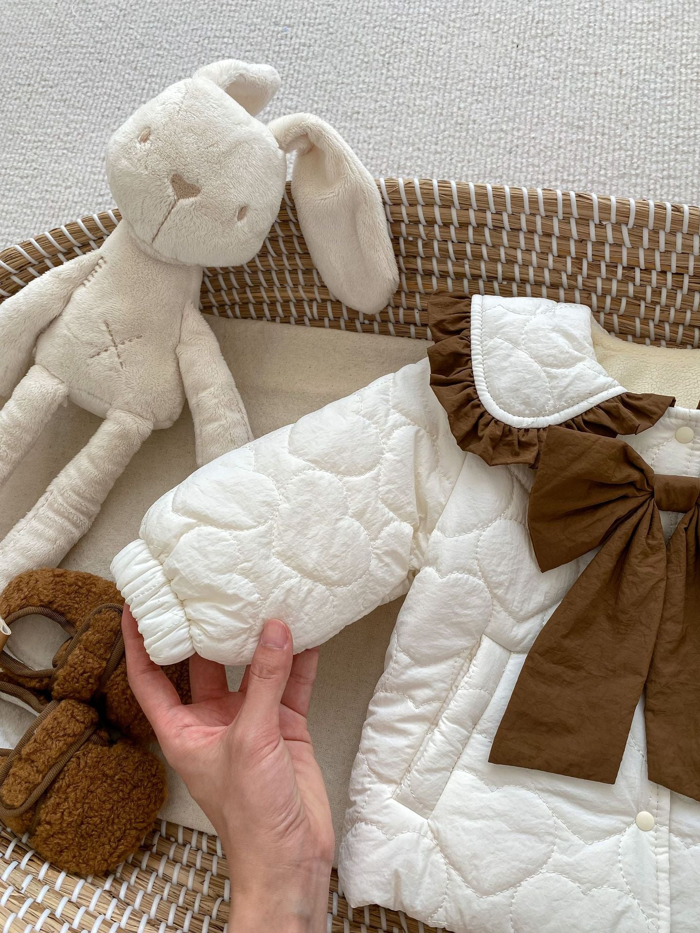 Baby Girl Bow Tie Design Thickened Long Sleeves Cardigan Coat, MyKids-USA®, Baby & Toddler Outerwear, MyKids-USA - - - - - - -