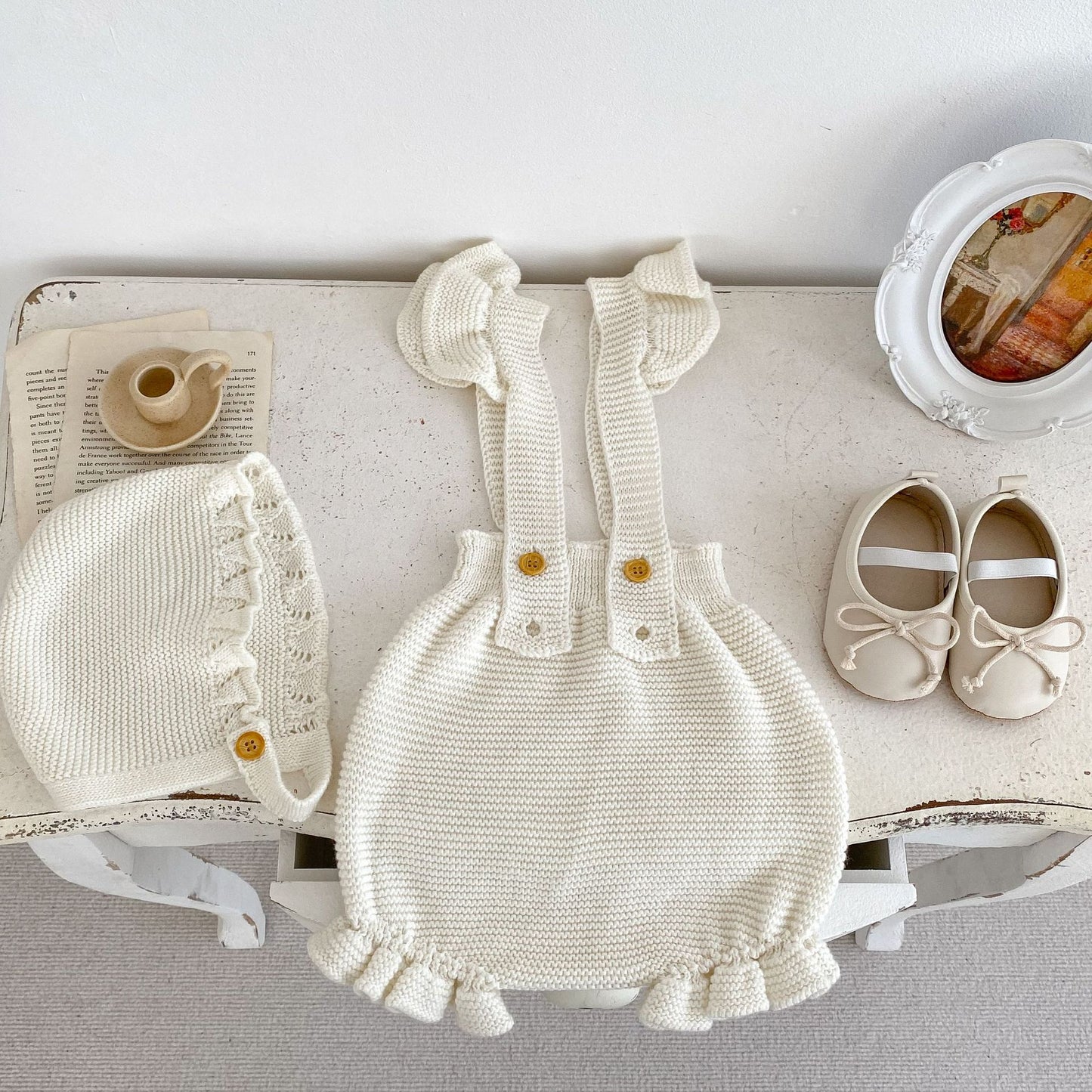 Baby Girl Camisole Knitted Vest In Spring&Autumn One Piece Include Cap, MyKids-USA®, Baby One-Pieces, MyKids-USA - - - - - - -