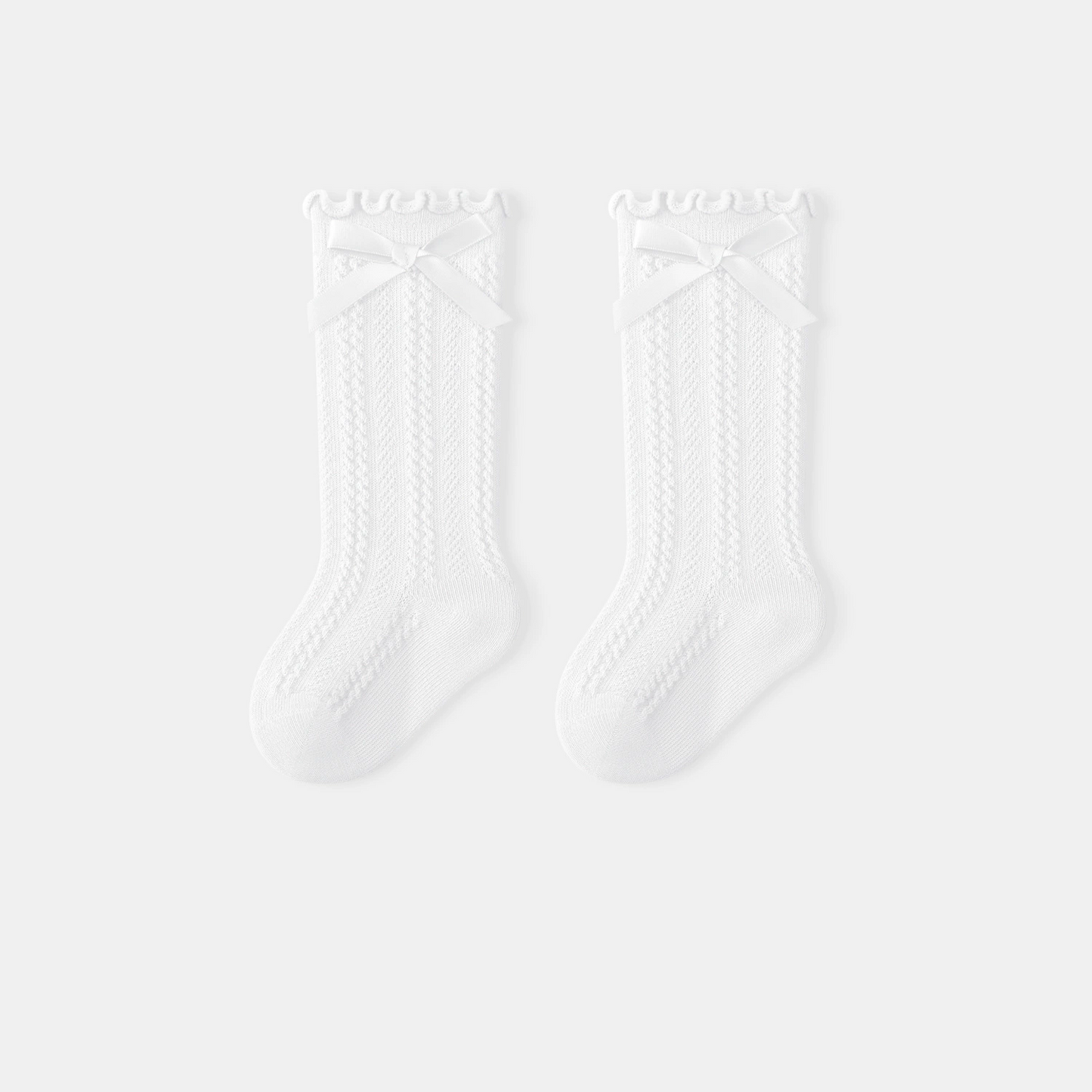 Autumn and Spring Baby Kids Girls Breathable Solid Color Pattern Cute Socks, MyKids-USA®, Crew Socks, MyKids-USA - SIze/Age - S (0-1Y) - Color - White - - - TR2511172147-F
