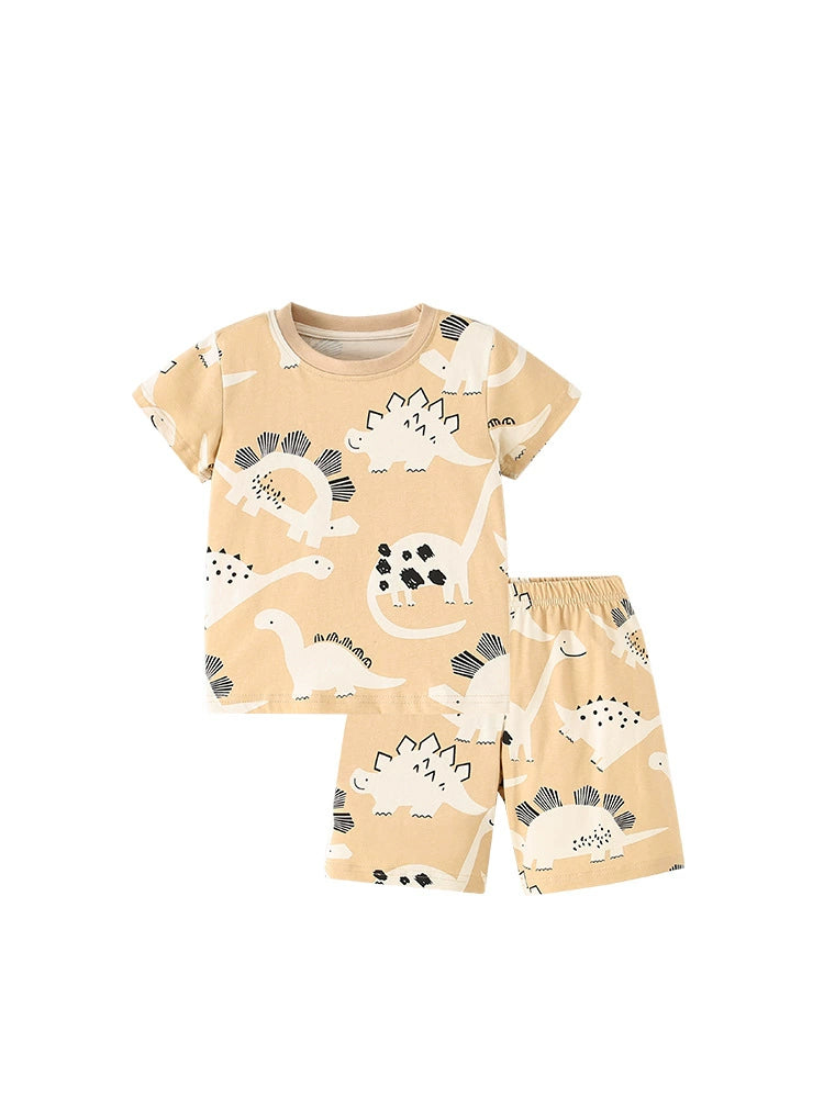 Summer Baby Kids Casual Animals Cartoon Pattern T-shirt and Shorts Clothing Set for Boys, MyKids-USA®, Baby & Toddler Outfits, MyKids-USA - - - - - - -