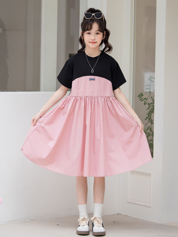 Arrival Summer Kids Girls Fashion Color Patchwork Cotton Short Sleeves Dress, MyKids-USA®, Baby & Toddler Dresses, MyKids-USA - - - - - - -