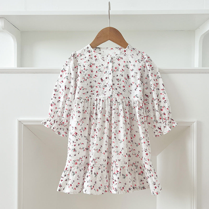 Spring Baby Girls French-style Floral Print Long-sleeved Onesies and Dress – Princess Sister Matching Set, MyKids-USA®, Baby & Toddler Outfits, MyKids-USA - Size/Age - 66 (3-6M) - Color - Light Pink - - - TR2412281801-A