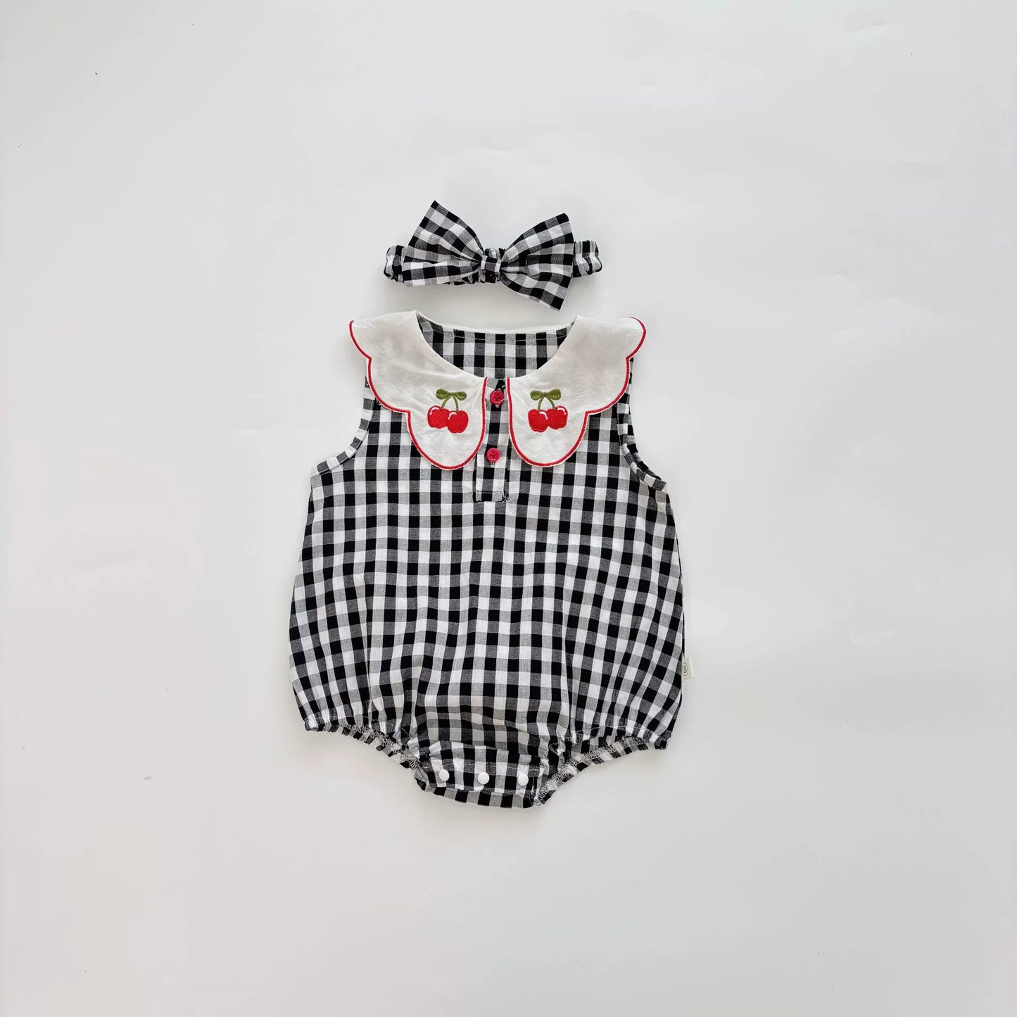 Summer Arrival Baby Girls Cute Plaid Pattern Sleeveless Onesies with Collar, MyKids-USA®, Baby One-Pieces, MyKids-USA - - - - - - -