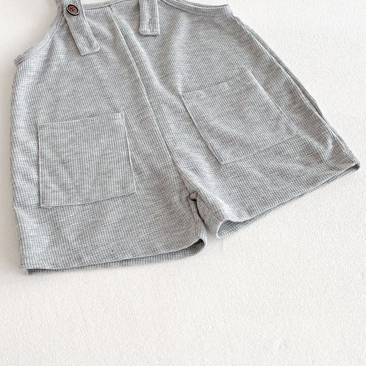 Summer Hot Selling Baby Kids Unisex Sleeveless Pocketed Grey Strap Overalls and White T-Shirt Clothing Set, MyKids-USA®, Baby & Toddler Outfits, MyKids-USA - - - - - - -