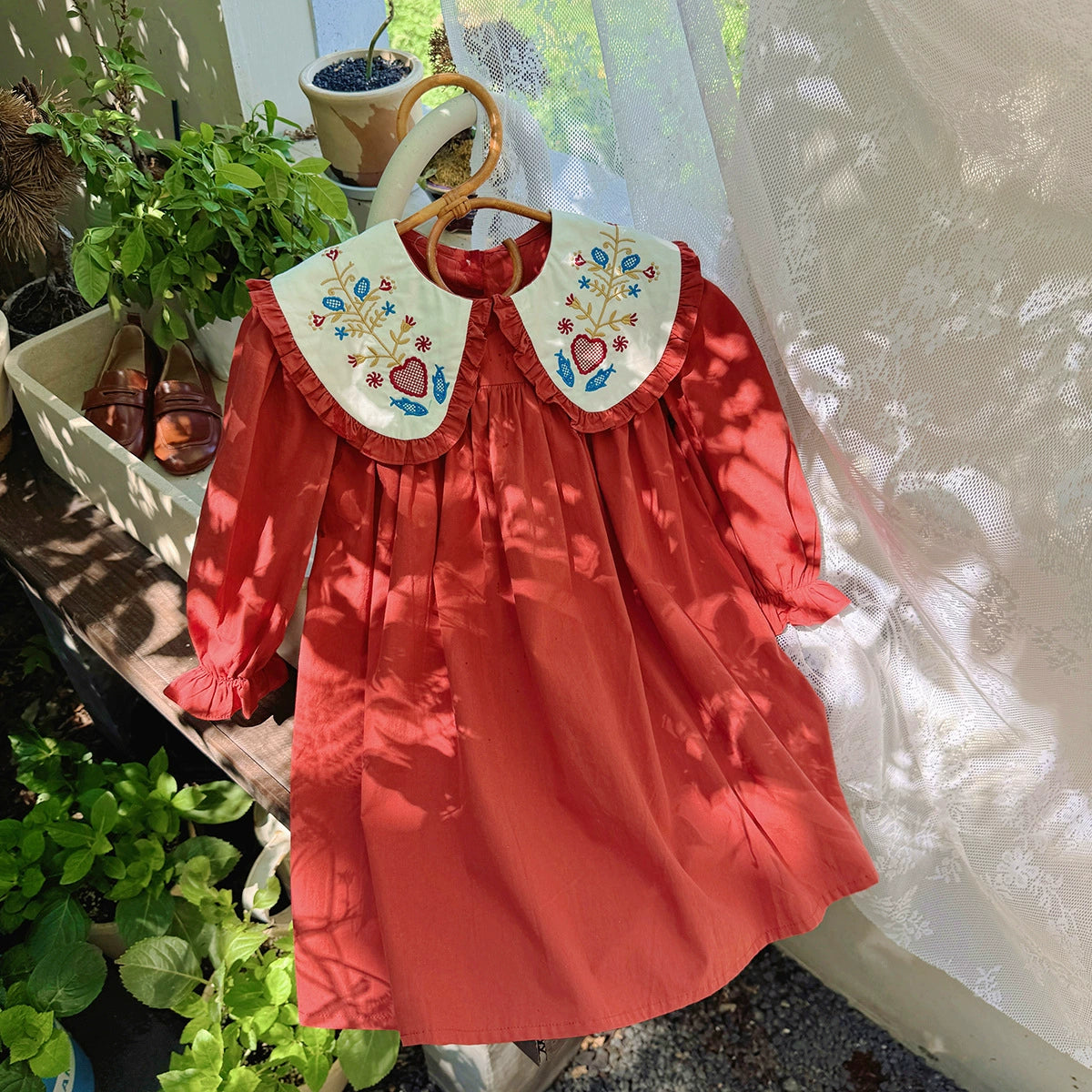 Arrival Autumn Girls Vintage Flowers Embroidery Pattern Long Sleeves Dress, MyKids-USA®, Baby & Toddler Dresses, MyKids-USA - - - - - - -