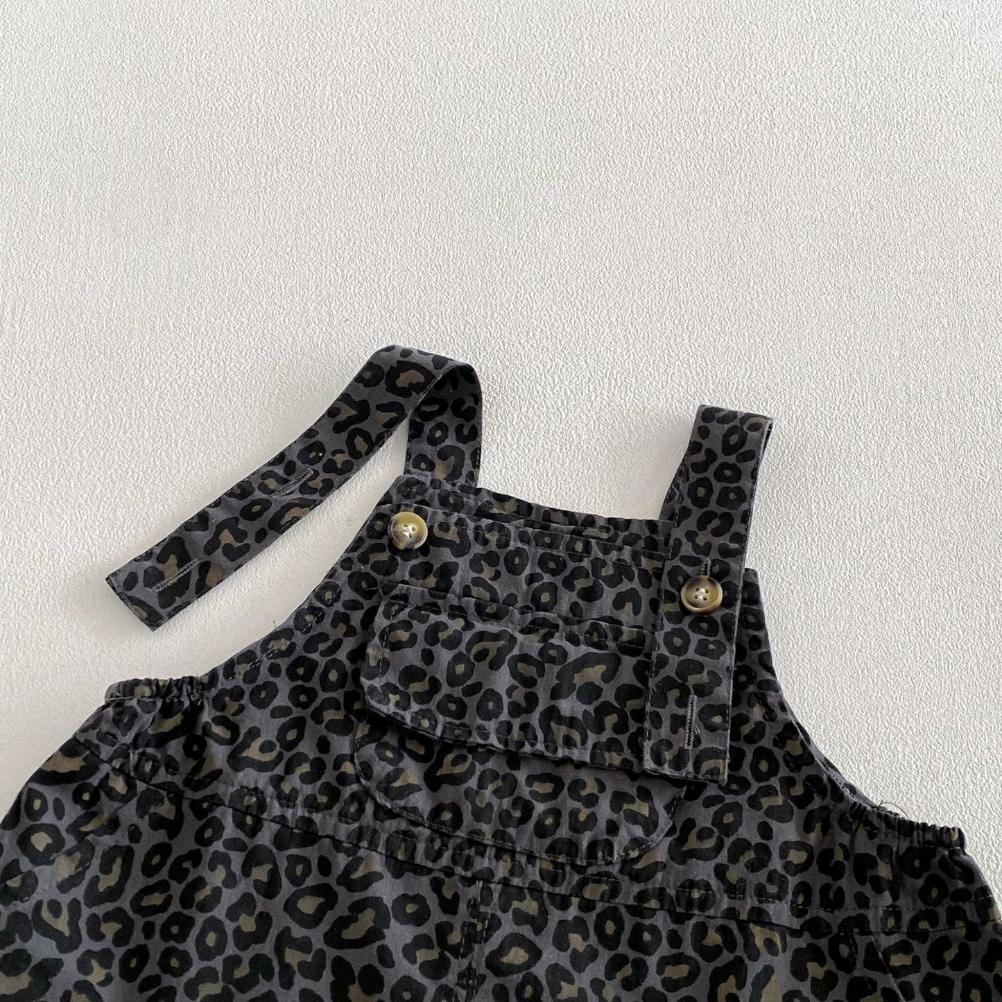 Summer Baby Kids Unisex Sleeveless Solid Color Vest and Leopard Pattern Overalls Clothing Set, MyKids-USA®, Baby & Toddler Outfits, MyKids-USA - - - - - - - .