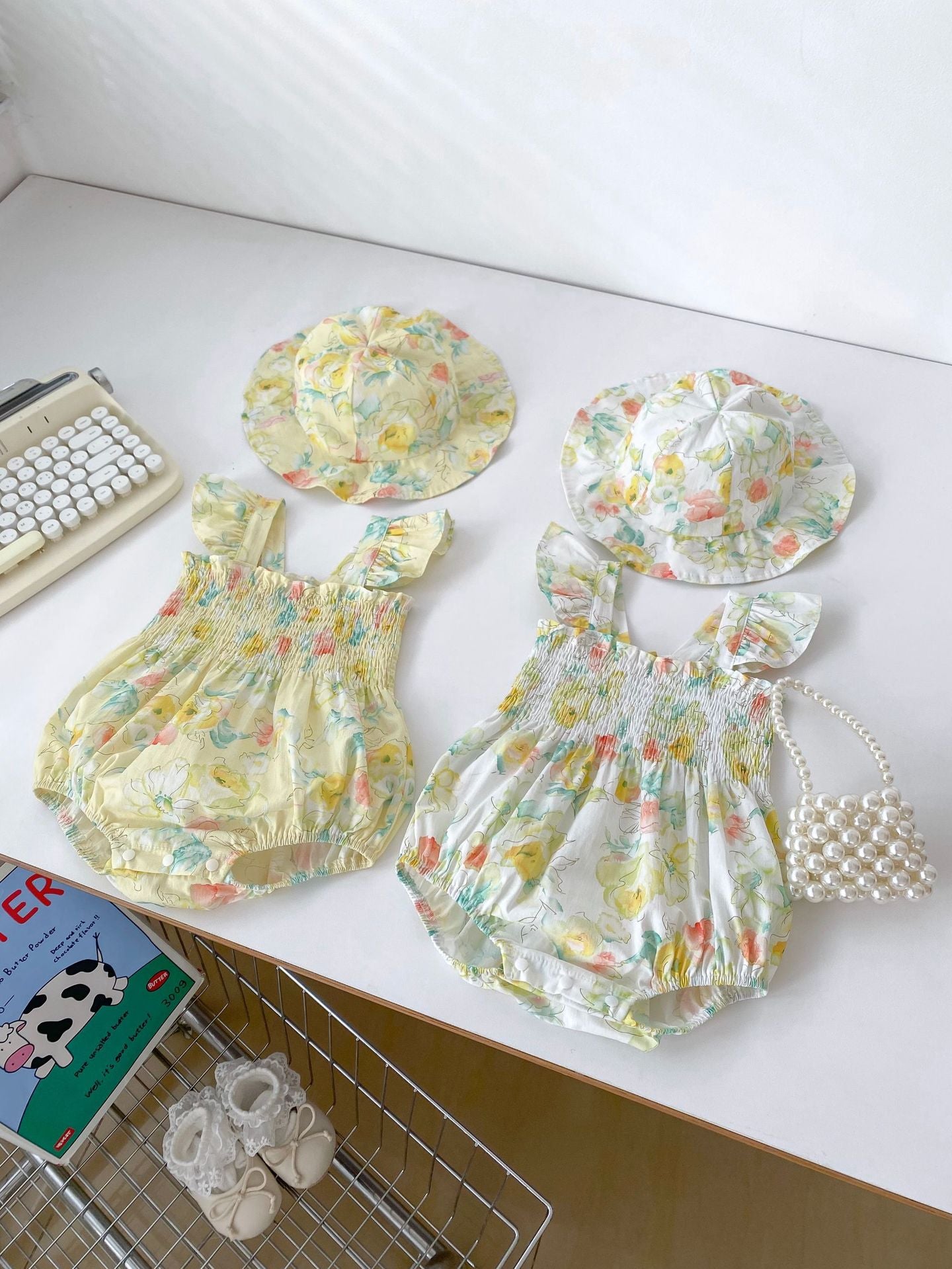 Summer Design Baby Girls Oil Floral Sleeveless Square Neck Strap Onesies, MyKids-USA®, Baby & Toddler Outfits, MyKids-USA - - - - - - -