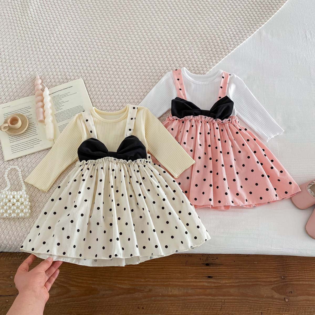 Spring Baby Kids Girls Plain Long Sleeves Base Sweatshirt And Suspender Skirt Clothing Set, MyKids-USA®, Baby & Toddler Dresses, MyKids-USA - - - - - - -