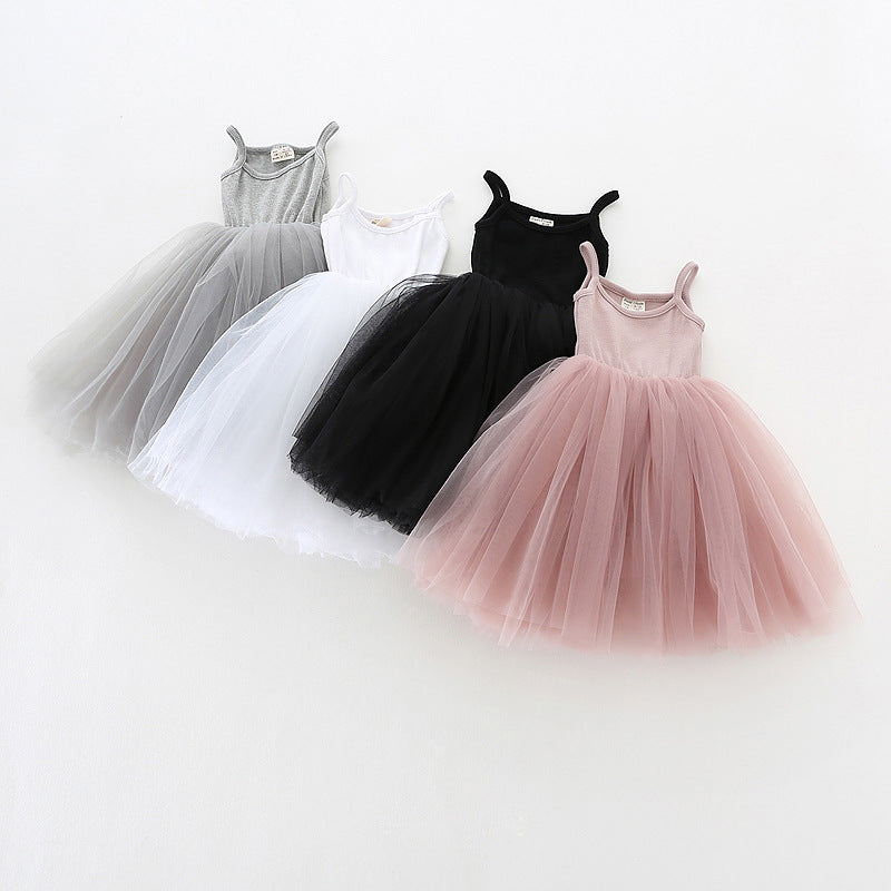 Summer Baby Kids Girls Sleeveless Plain Tulle Patchwork Strap Dress, MyKids-USA®, Baby & Children's Dresses, MyKids-USA - - - - - - - .