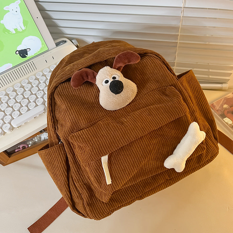 Adorable Cartoon Dog Plush Backpack For Kindergarten Kids