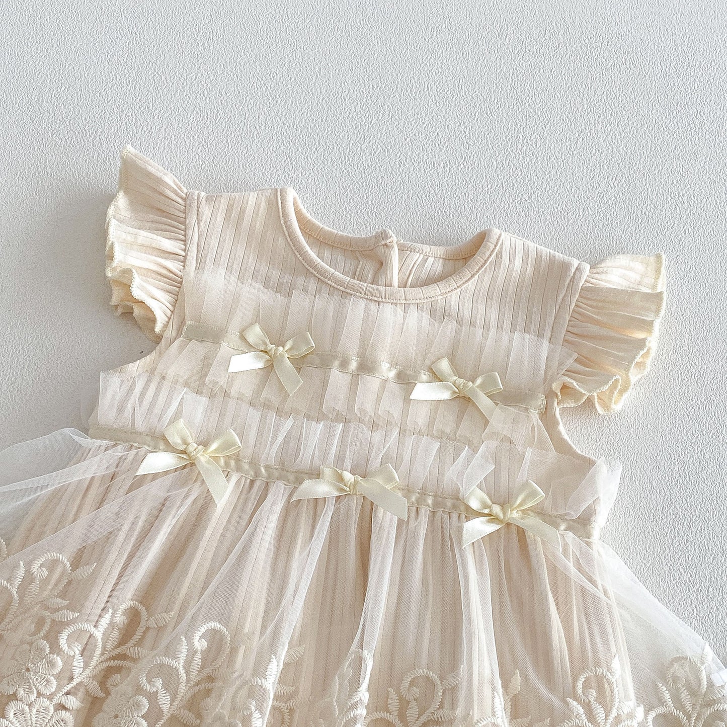 Summer Arrival Baby Girls Fly Sleeves Flowers Pattern Embroidered Lace Trim Bodysuit, MyKids-USA®, Baby & Children's One-Pieces, MyKids-USA - - - - - - - .