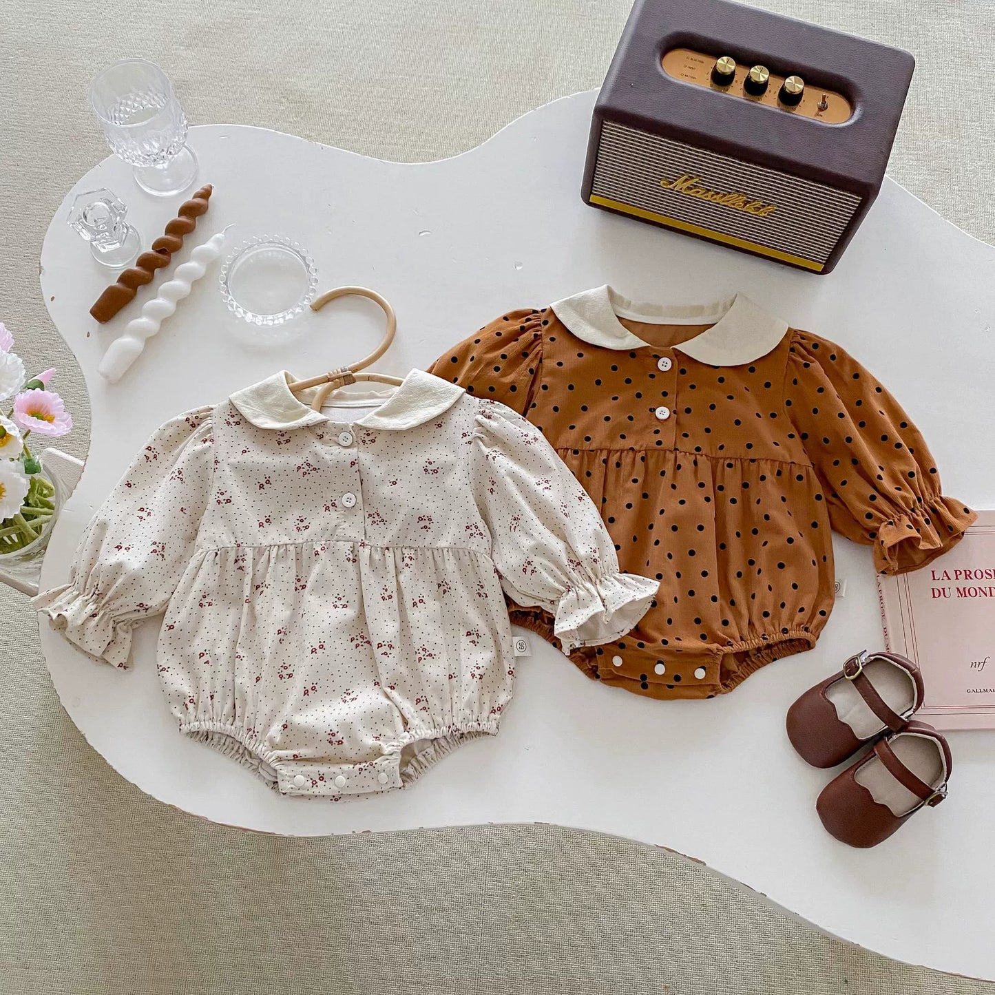 Autumn Arrival Baby Girls Polka Dots Long Sleeves Onesies, MyKids-USA®, Baby One-Pieces, MyKids-USA - - - - - - -