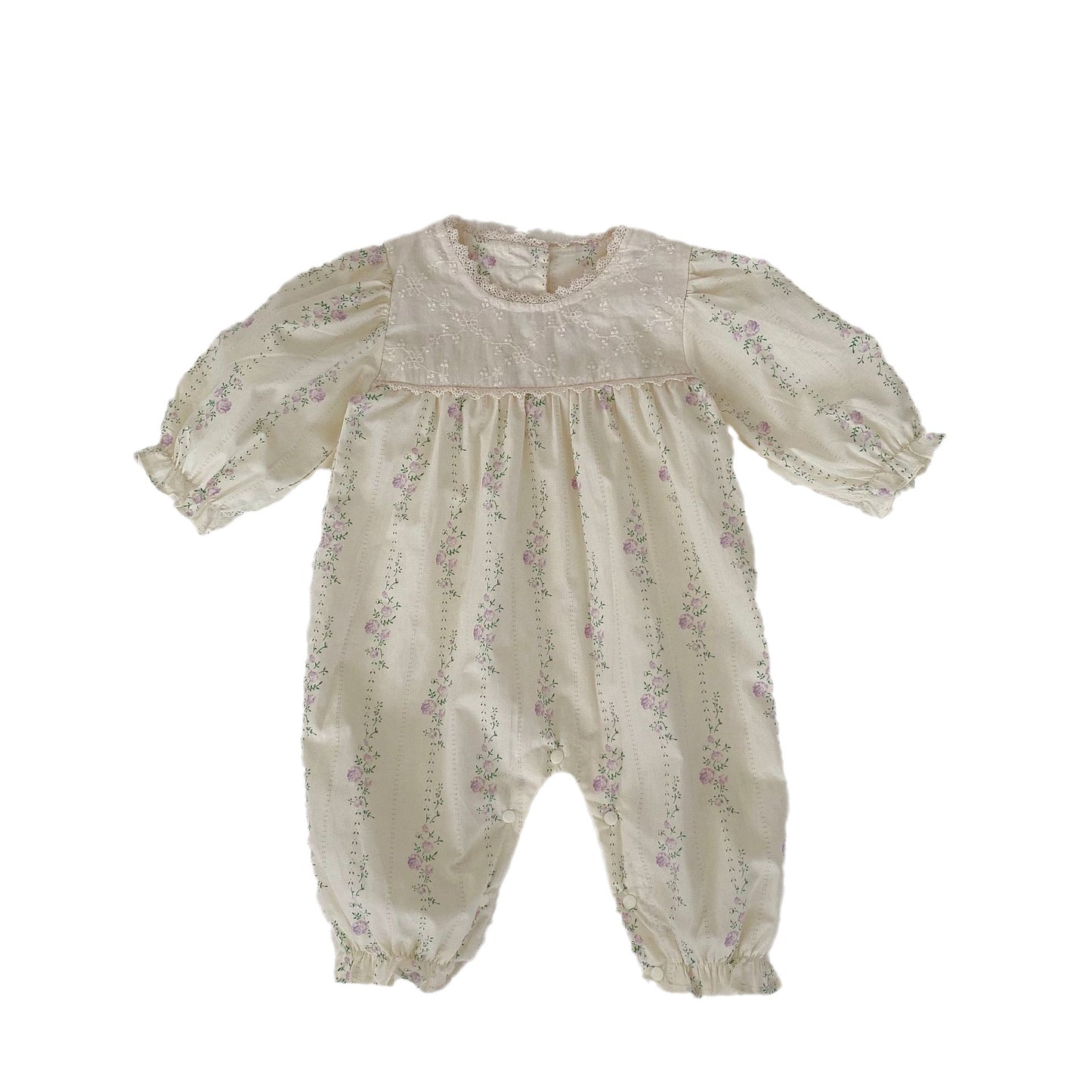 Flower Pattern Long Sleeve Autumn Romper, MyKids-USA®, Baby One-Pieces, MyKids-USA - - - - - - -