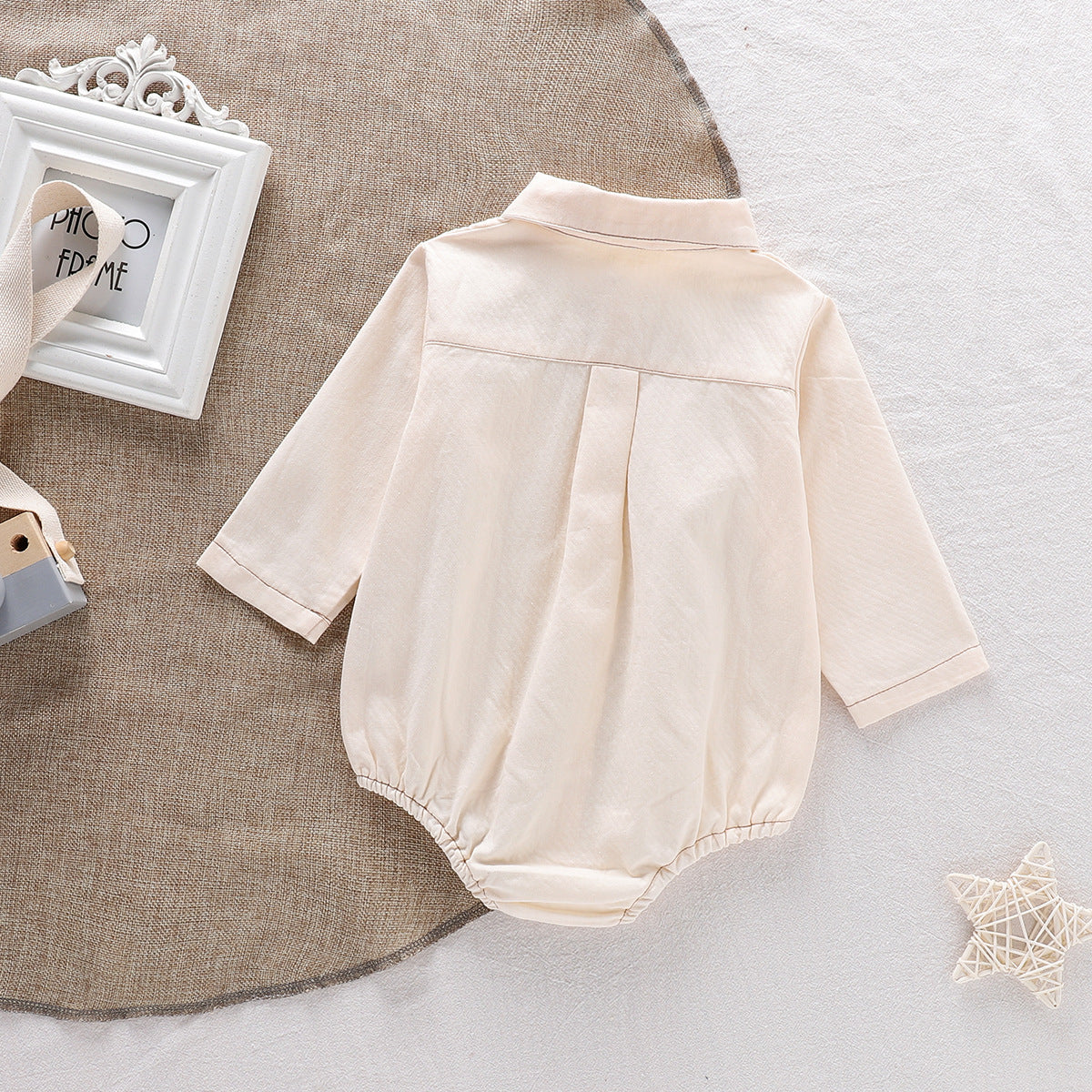 Baby Boys Long Sleeves Single Breasted Turn-down Collar Onesies, MyKids-USA®, Baby One-Pieces, MyKids-USA - - - - - - -