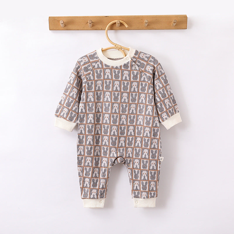 Autumn and Spring Arrival Baby Unisex Animals Pattern Long Sleeves Crew Neck Rompers, MyKids-USA®, Baby One-Pieces, MyKids-USA - Size/Age - 66 (3-6M) - Color - White - - - TR2408131537-D