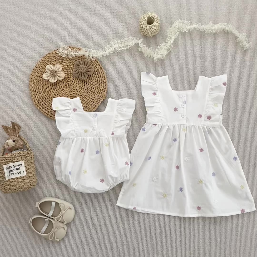 Summer Arrival Star Pattern Fly Sleeves Square Neck Dress/Onesies for Stylish Girls, MyKids-USA®, Baby & Toddler Dresses, MyKids-USA - - - - - - -