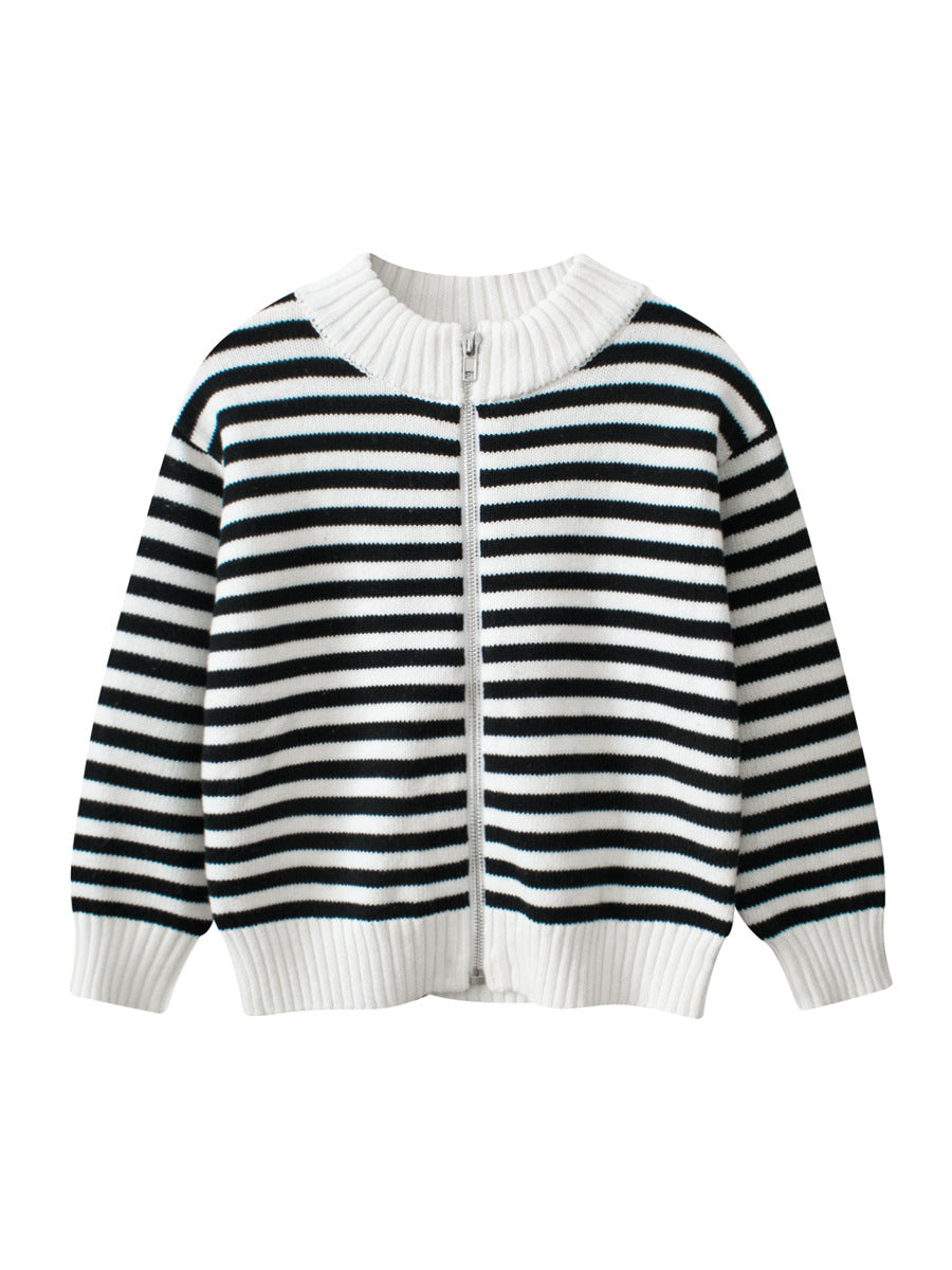Spring European and American Style Boys’ Outerwear: Striped Long Sleeves Single Breasted Knitted Coat for Children, MyKids-USA®, Baby & Toddler Outerwear, MyKids-USA - - - - - - -