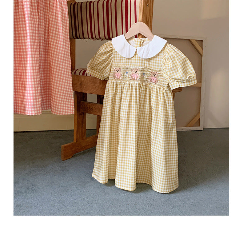 Summer Baby Kids Girls French Short Sleeves Floral Pattern Embroidered Dress, MyKids-USA®, Baby & Toddler Dresses, MyKids-USA - Size/Age - 90 (12-24M) - Color - Apricot - - - TR2503092344-B