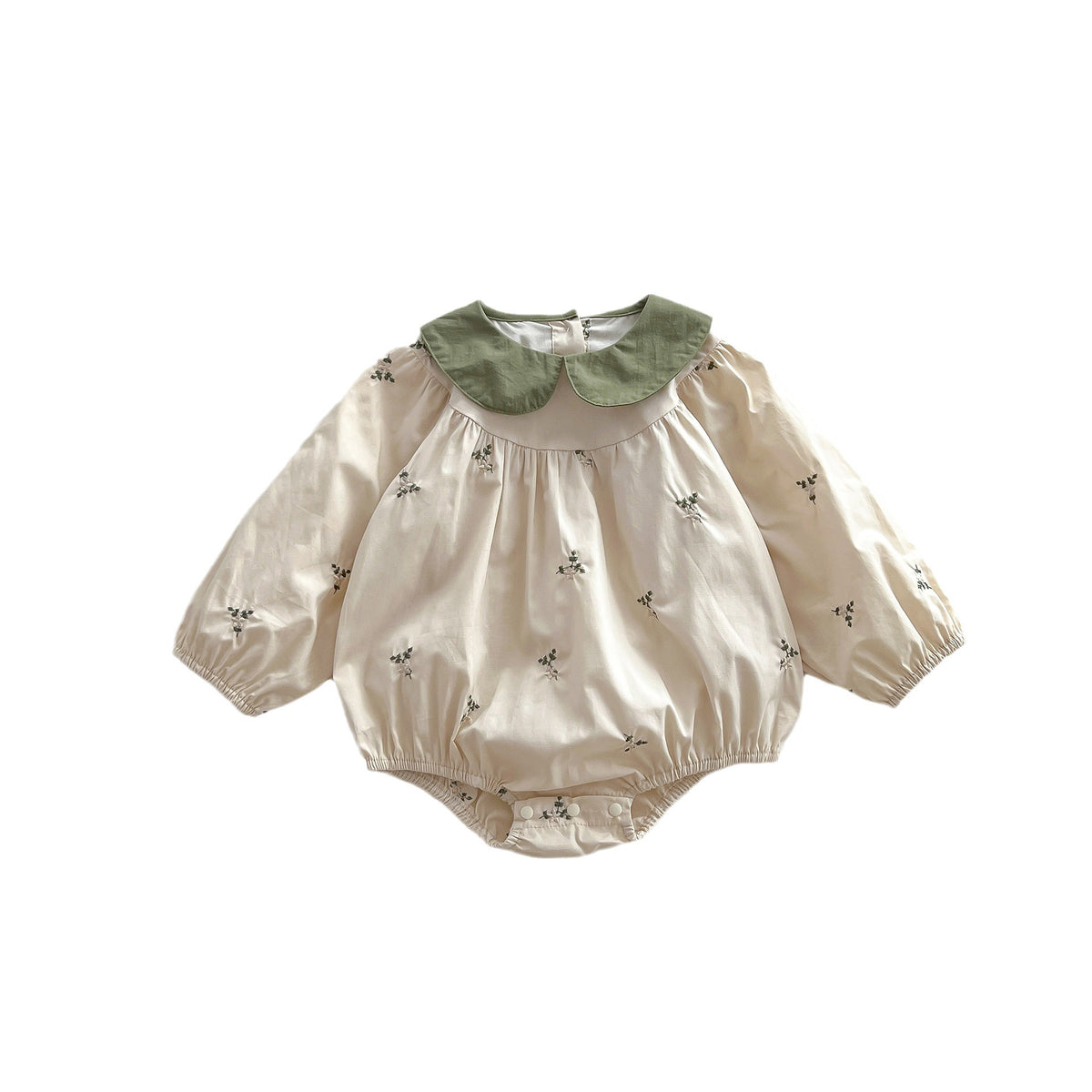 Flower Graphic Long Sleeve Soft Cotton Comfy bodysuit, MyKids-USA®, Baby One-Pieces, MyKids-USA - Size/Age - 66 (3-6M) - Color - Apricot - - - JM2307242309-A.
