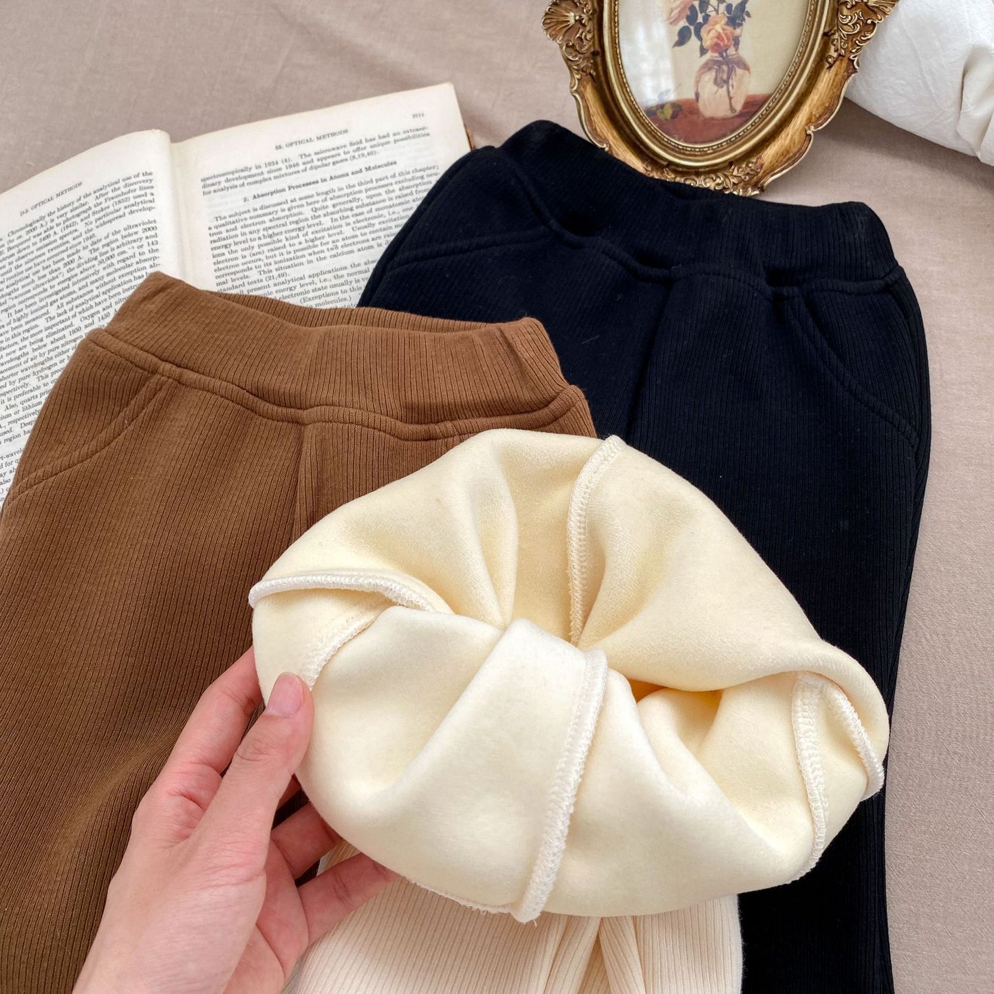 Baby Girl Velvet-In Solid Winter Pants, MyKids-USA®, Baby & Toddler Bottoms, MyKids-USA - - - - - - -