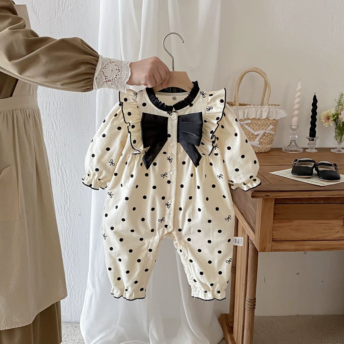 Autumn Arrival Baby Girls Long Sleeves Dots Pattern Rompers, MyKids-USA®, Baby One-Pieces, MyKids-USA - - - - - - -