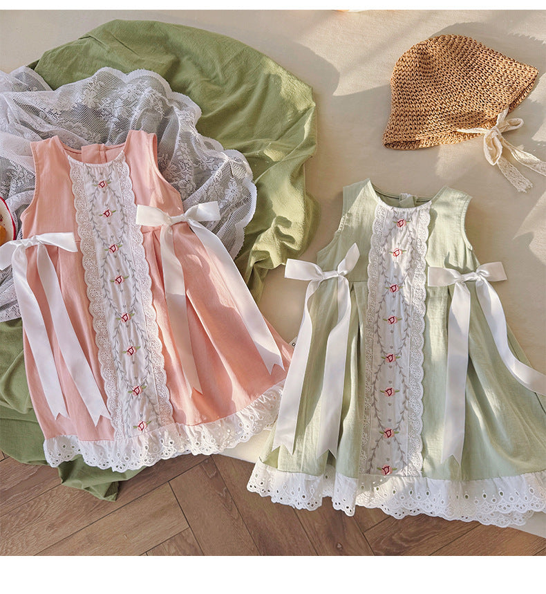 Summer Arrival Baby Kids Girls Vintage Lace Sleeveless Flowers Pattern Dress, MyKids-USA®, Baby & Toddler Dresses, MyKids-USA - - - - - - -