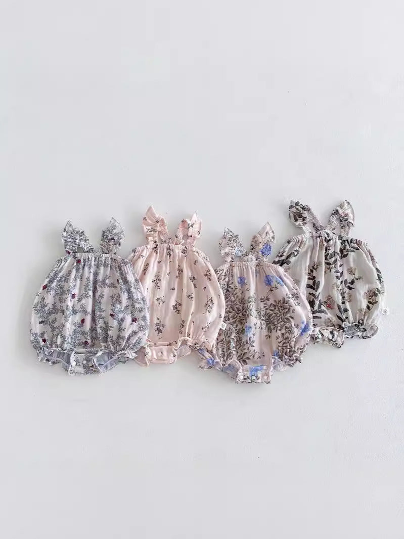 Arrival Summer Baby Kids Girls Floral Pattern Thin Sleeveless Strap Onesies, MyKids-USA®, Baby One-Pieces, MyKids-USA - - - - - - -