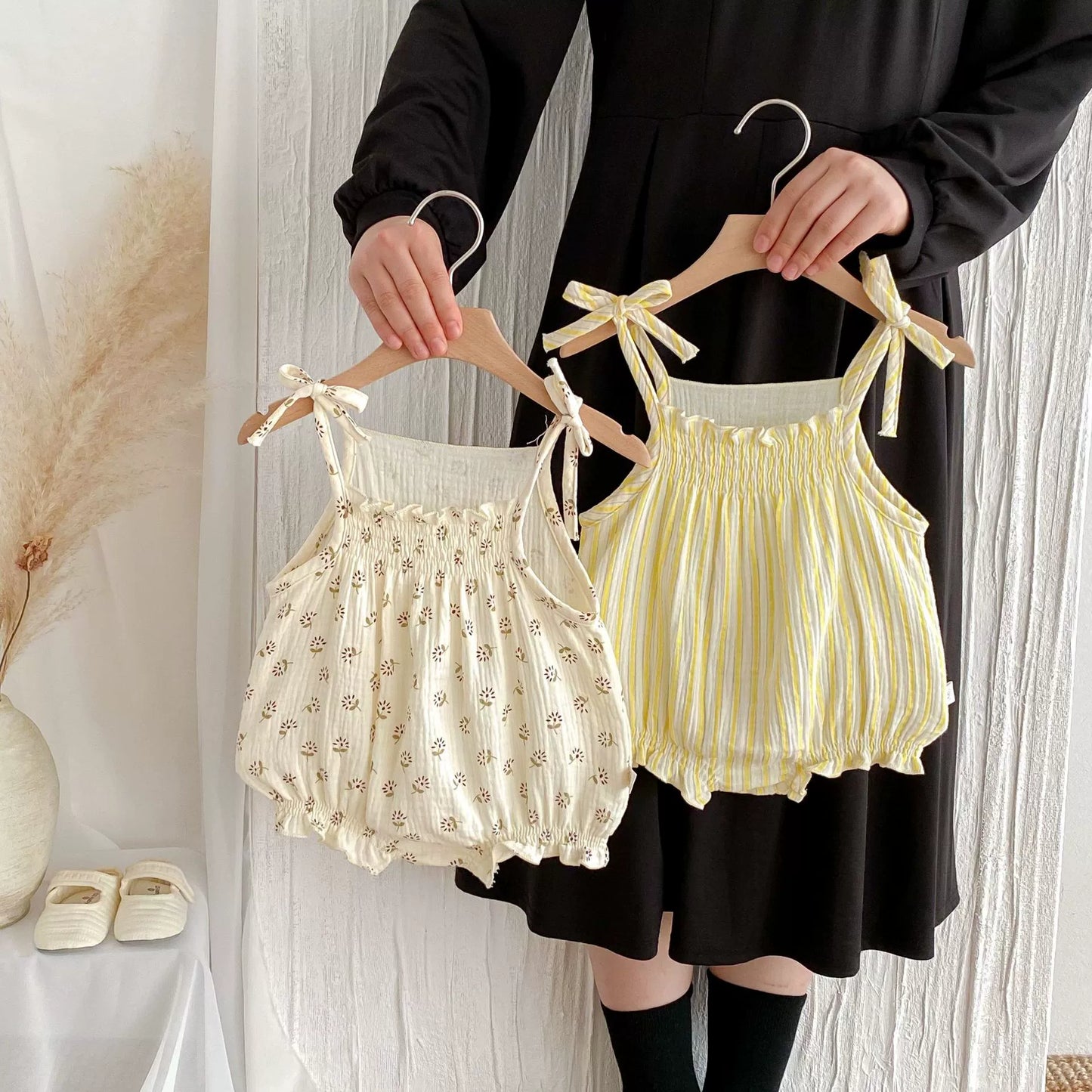 Summer Arrival Baby Girls Flowers or Striped Pattern Sleeveless Onesies, MyKids-USA®, Baby One-Pieces, MyKids-USA - - - - - - -