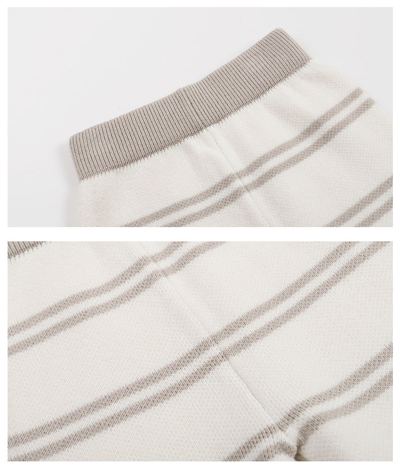 Unisex Baby And Kids Grey Striped Pullover Sweater And Pants Casual Home Clothing Set, MyKids-USA®, Baby & Toddler Outfits, MyKids-USA - - - - - - -