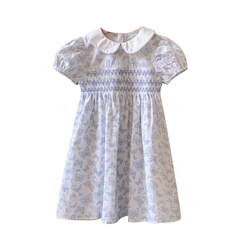 Summer Baby Kids Girls Short Sleeves Butterfly Pattern Printed Dress, MyKids-USA®, Baby & Toddler Dresses, MyKids-USA - - - - - - -