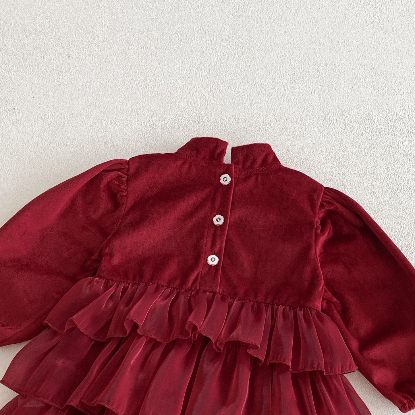 Autumn Arrival Baby Girls Long Sleeves Butterfly-bow Decorated Red Ruffle Onesies, MyKids-USA®, Baby One-Pieces, MyKids-USA - - - - - - -