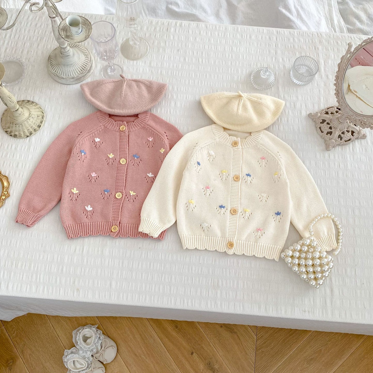 Arrival Baby Girls Comfortable Floral Embroidery Pattern Knitted Long Sleeves Cardigan, MyKids-USA®, Baby & Toddler Outerwear, MyKids-USA - - - - - - -