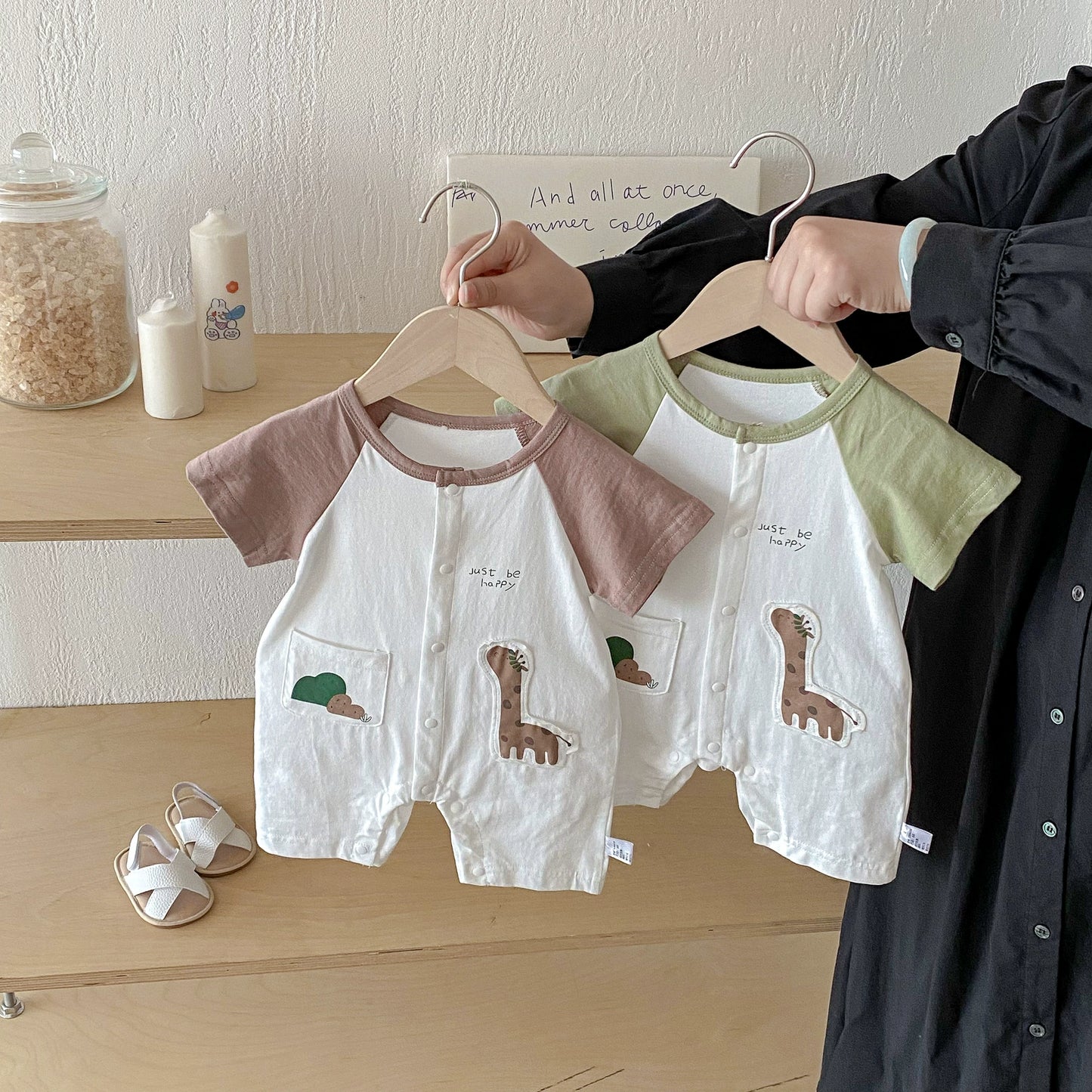 Summer Arrival Baby Unisex Letters and Cartoon Pattern Short Sleeves Casual Rompers, MyKids-USA®, Baby One-Pieces, MyKids-USA - - - - - - -