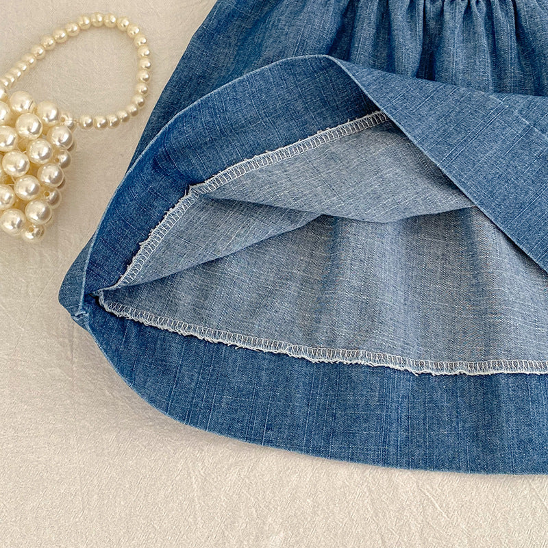 Summer Girls Flowers Pattern Denim Bodysuit and Dress – Princess Sister Matching Set, MyKids-USA®, Baby & Children's Outfits, MyKids-USA - - - - - - - .