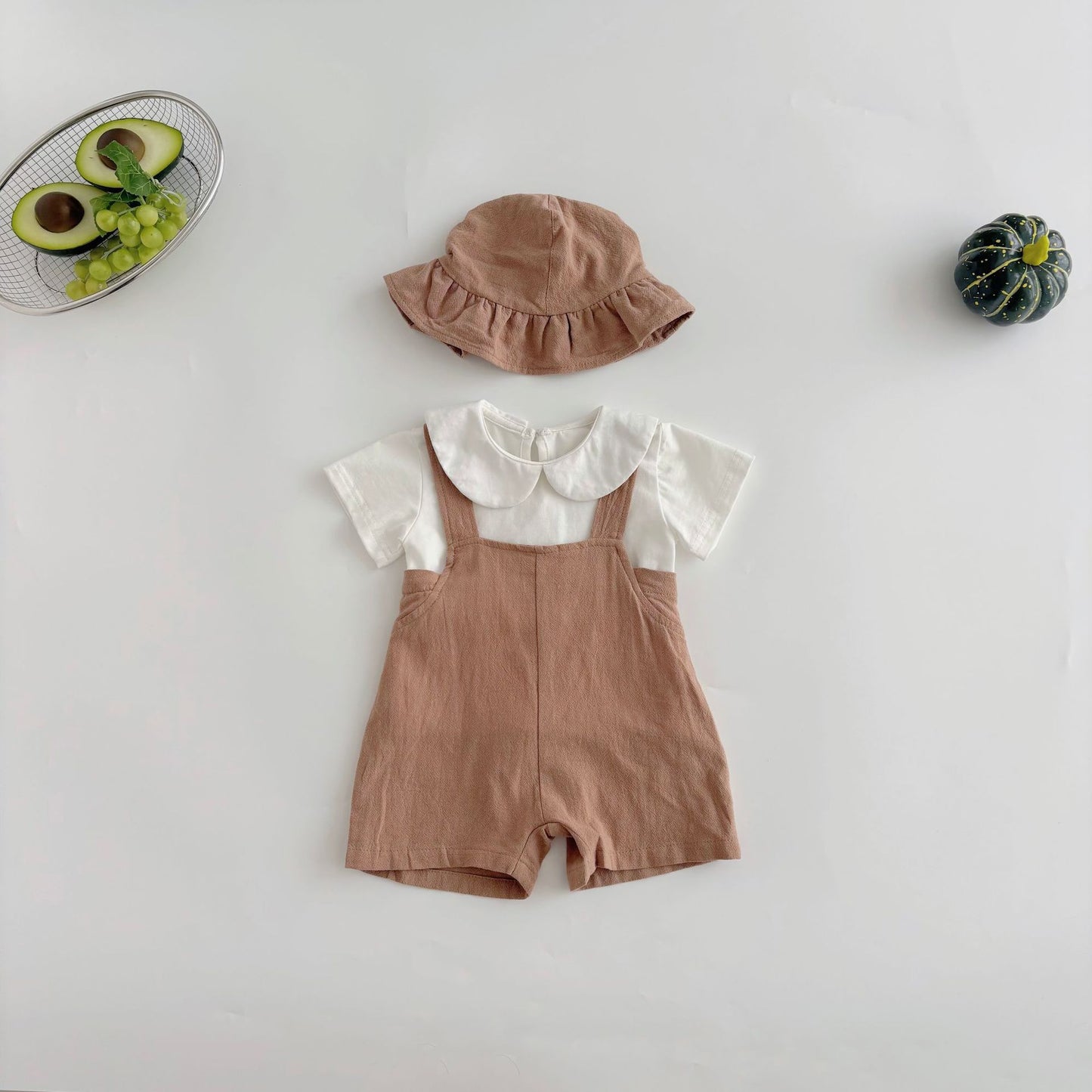 Summer Hot Selling Baby Kids Unisex Sleeveless Simple Plain Strap Rompers Overalls and White T-Shirt Clothing Set, MyKids-USA®, Baby & Toddler Outfits, MyKids-USA - Size/Age - 73 (6-9M) - Color - Orange - - - TR2505301038-B